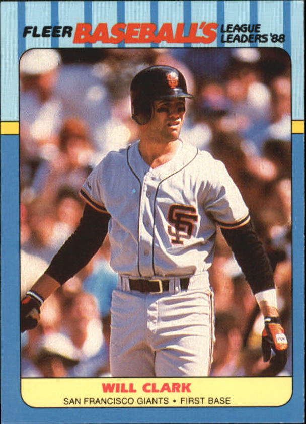 1988 Fleer League Leaders Baseball Cards       005      Will Clark